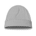 Grey And White Zigzag Pattern Print Beanie