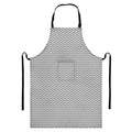 Grey And White Zigzag Pattern Print Bib Apron With Pocket