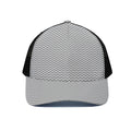 Grey And White Zigzag Pattern Print Black Mesh Trucker Hat