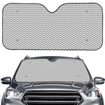 Grey And White Zigzag Pattern Print Car Windshield Sun Shade