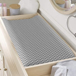 Grey And White Zigzag Pattern Print Changing Pad Cover