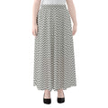 Grey And White Zigzag Pattern Print Chiffon Maxi Skirt