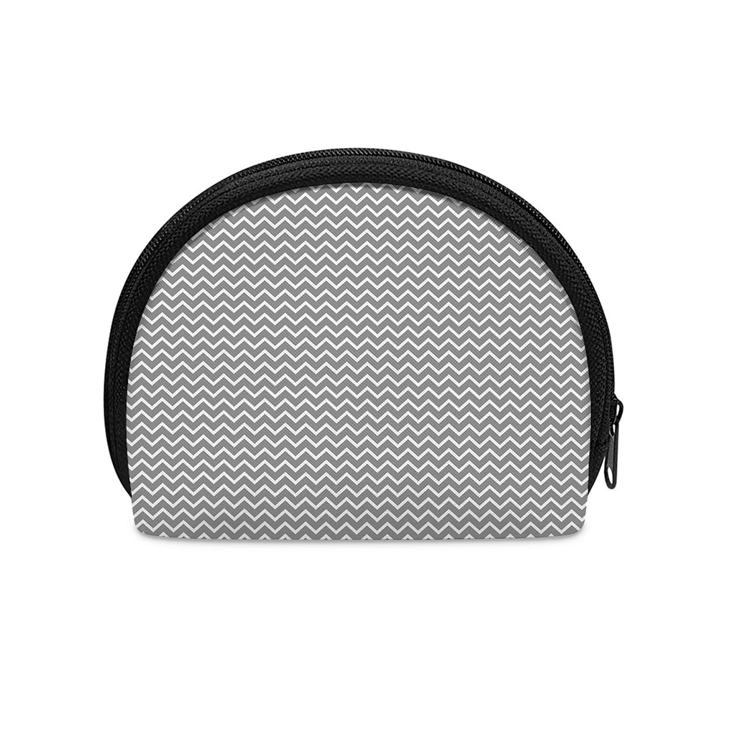 Grey And White Zigzag Pattern Print Coin Purse