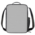 Grey And White Zigzag Pattern Print Crossbody Lunch Bag