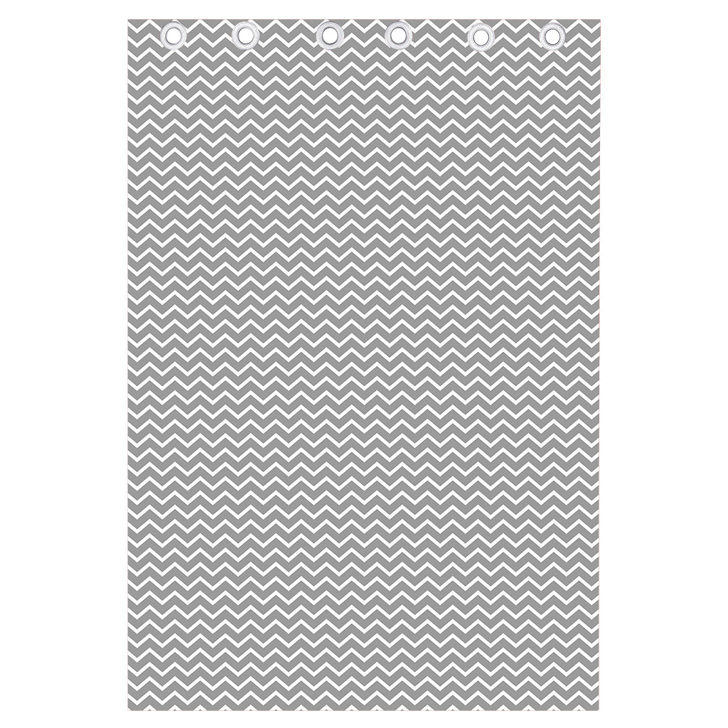 Grey And White Zigzag Pattern Print Curtain