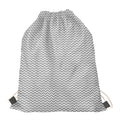 Grey And White Zigzag Pattern Print Drawstring Bag