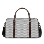 Grey And White Zigzag Pattern Print Duffle Bag