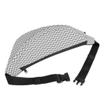 Grey And White Zigzag Pattern Print Fanny Pack