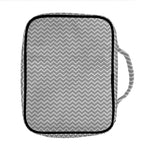Grey And White Zigzag Pattern Print Front Pocket Bible Bag
