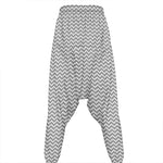 Grey And White Zigzag Pattern Print Hammer Pants