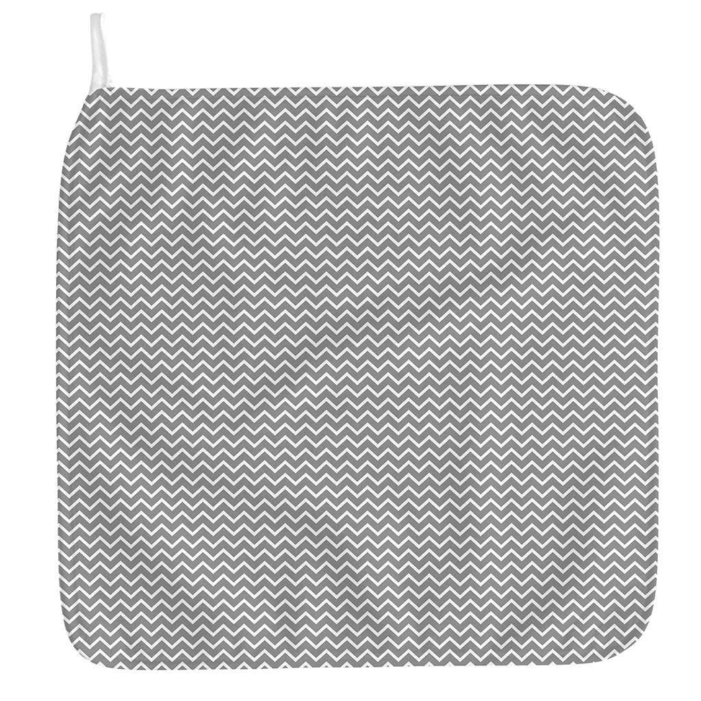 Grey And White Zigzag Pattern Print Hand Towel