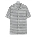 Grey And White Zigzag Pattern Print Hawaiian Shirt