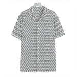 Grey And White Zigzag Pattern Print Hawaiian Shirt