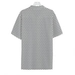 Grey And White Zigzag Pattern Print Hawaiian Shirt