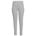 Grey And White Zigzag Pattern Print High-Waisted Pocket Leggings