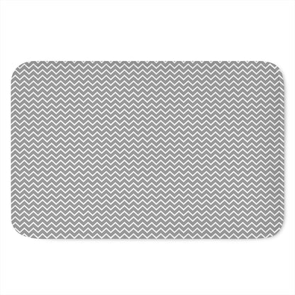 Grey And White Zigzag Pattern Print Indoor Door Mat