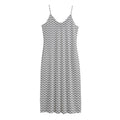 Grey And White Zigzag Pattern Print Jersey Midi Cami Dress