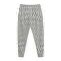 Grey And White Zigzag Pattern Print Jogger Pants