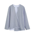 Grey And White Zigzag Pattern Print Long Sleeve Short Coat