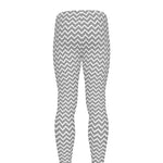 Grey And White Zigzag Pattern Print Men's leggings