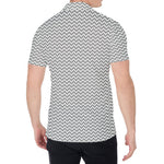 Grey And White Zigzag Pattern Print Men's Shirt