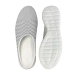 Grey And White Zigzag Pattern Print Mesh Casual Shoes