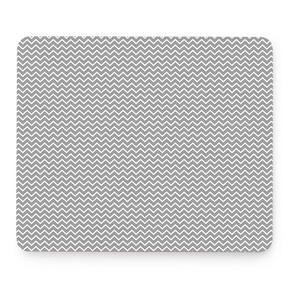 Grey And White Zigzag Pattern Print Mouse Pad