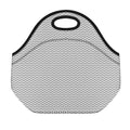 Grey And White Zigzag Pattern Print Neoprene Lunch Bag