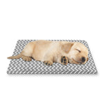 Grey And White Zigzag Pattern Print Pet Cooling Mat Cover