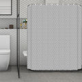 Grey And White Zigzag Pattern Print Polyester Shower Curtain