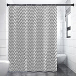 Grey And White Zigzag Pattern Print Premium Shower Curtain