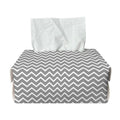 Grey And White Zigzag Pattern Print Rectangle Tissue Box Cover