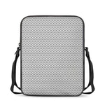 Grey And White Zigzag Pattern Print Rectangular Crossbody Bag