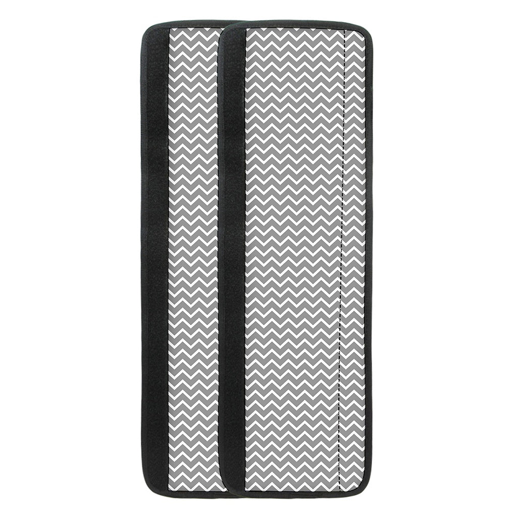 Grey And White Zigzag Pattern Print Refrigerator Handle Covers