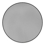 Grey And White Zigzag Pattern Print Round Floor Mat