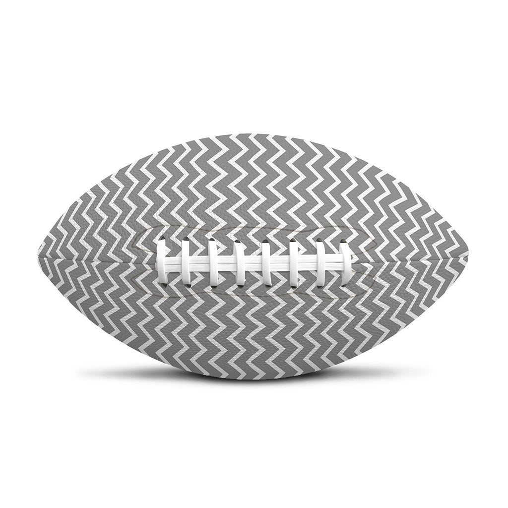 Grey And White Zigzag Pattern Print Rugby Ball
