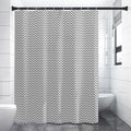 Grey And White Zigzag Pattern Print Shower Curtain