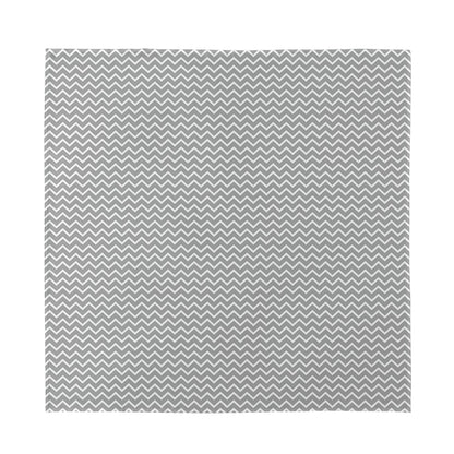 Grey And White Zigzag Pattern Print Silk Bandana