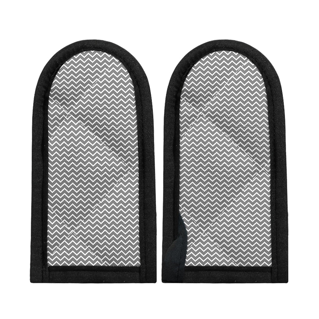 Grey And White Zigzag Pattern Print Skillet Handle Cover