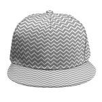 Grey And White Zigzag Pattern Print Snapback Cap