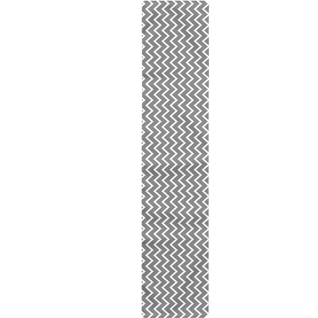 Grey And White Zigzag Pattern Print Table Runner