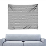 Grey And White Zigzag Pattern Print Tapestry