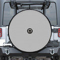 Grey And White Zigzag Pattern Print Tire Cover With Camera Hole