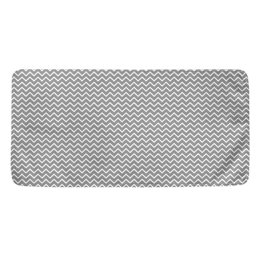 Grey And White Zigzag Pattern Print Towel