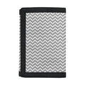 Grey And White Zigzag Pattern Print Trifold Wallet