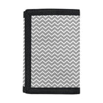 Grey And White Zigzag Pattern Print Trifold Wallet
