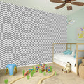 Grey And White Zigzag Pattern Print Wall Sticker