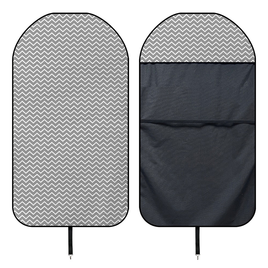 Grey And White Zigzag Pattern Print Waterproof Car Seat Cover