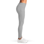 Grey And White Zigzag Pattern Print Women's Leggings