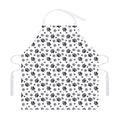 Grey Animal Paw Pattern Print Adjustable Apron